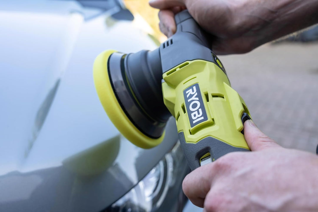 RYOBI 18 V ONE+ Akku-Exzenter-Polierer PRO R18P-0 (Polierteller 125 mm, Schwingkreisdurchmesser 8 mm