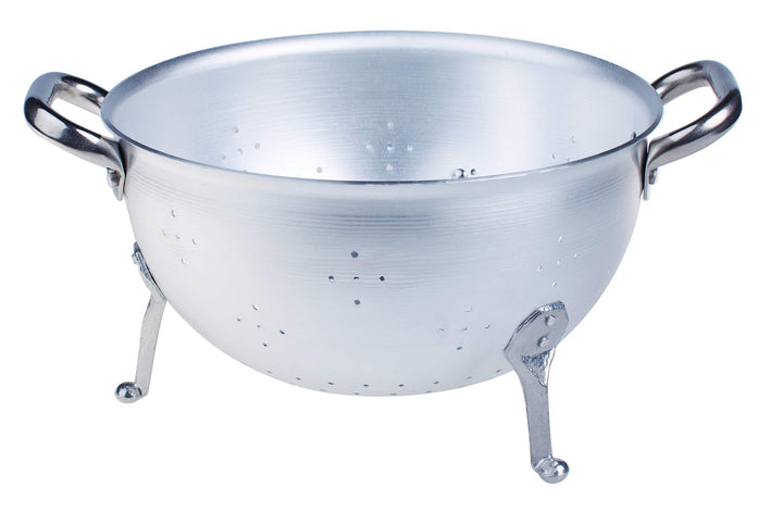 Pentole Agnelli Aluminium Profi 3 mm, Nudelsieb A DREI Füsse mit Zwei Griffen 26 cm Silber/schwarz,