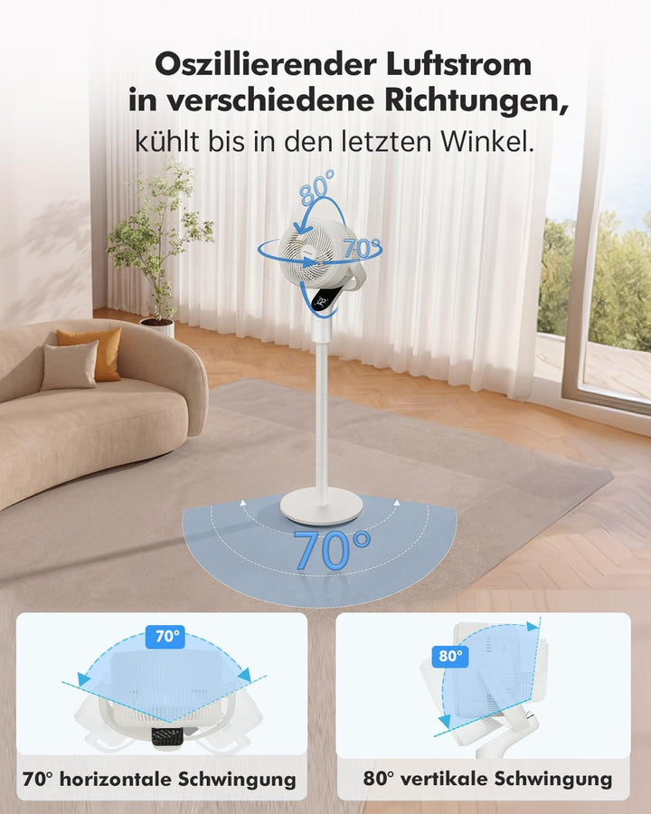 WOWDSGN Standventilator mit Fernbedienung, 22 dB leiser Ventilator für Schlafzimmer & Wohnzimmer, hö