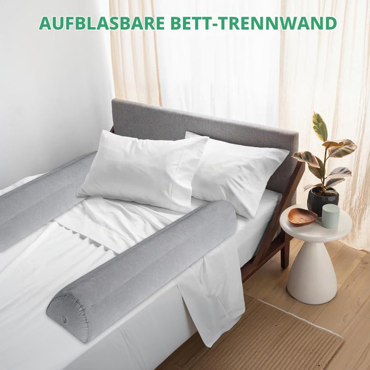 RANJIMA Rausfallschutz Bett Aufblasbar,2er Pack Aufblasbares Rausfallschutz Bettgitter mit Handpumpe