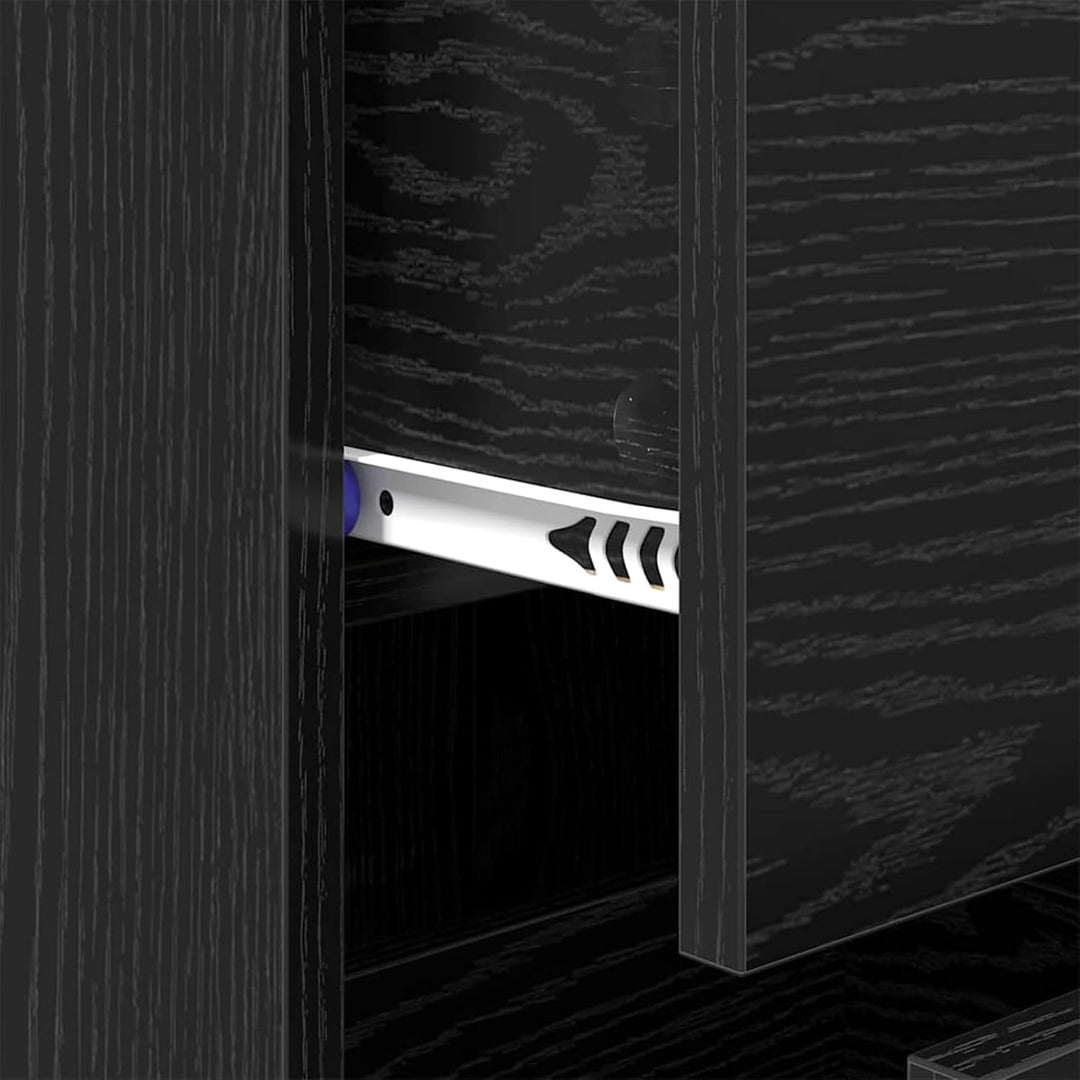 Homgoday Sideboard Schwarze Eiche 34 x 34,5 x 90 cm Holzwerkstoff Anrichte Model881551