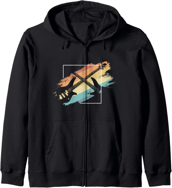 Acoustic Guitar Retro Music Player Musician Bass Guitarist Kapuzenjacke