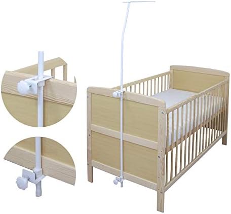 Baby Delux Himmelstange Himmelhalter universell weiss für Babybett Kinderbett Beistellbett Wiege mit