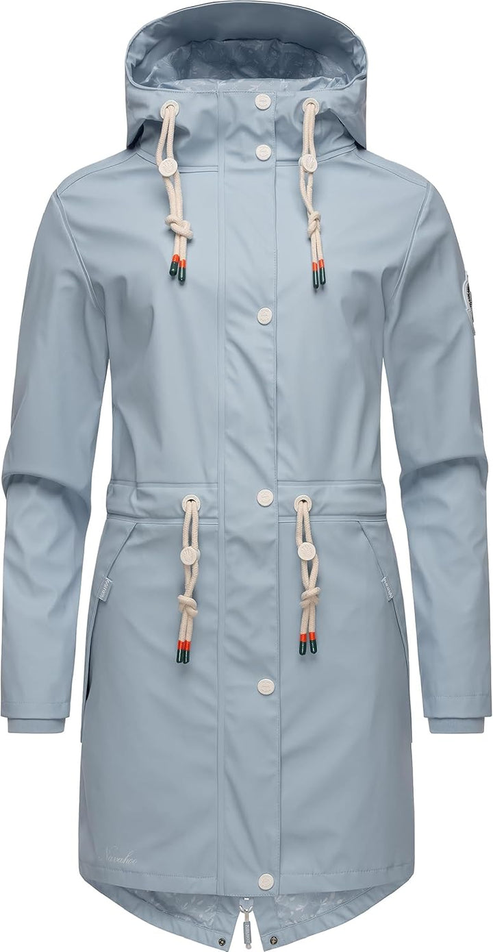 Navahoo Damen Übergangsjacke Regenmantel wasserdicht lang mit Kapuze Tropical Stormoo XS-3XL S Baby