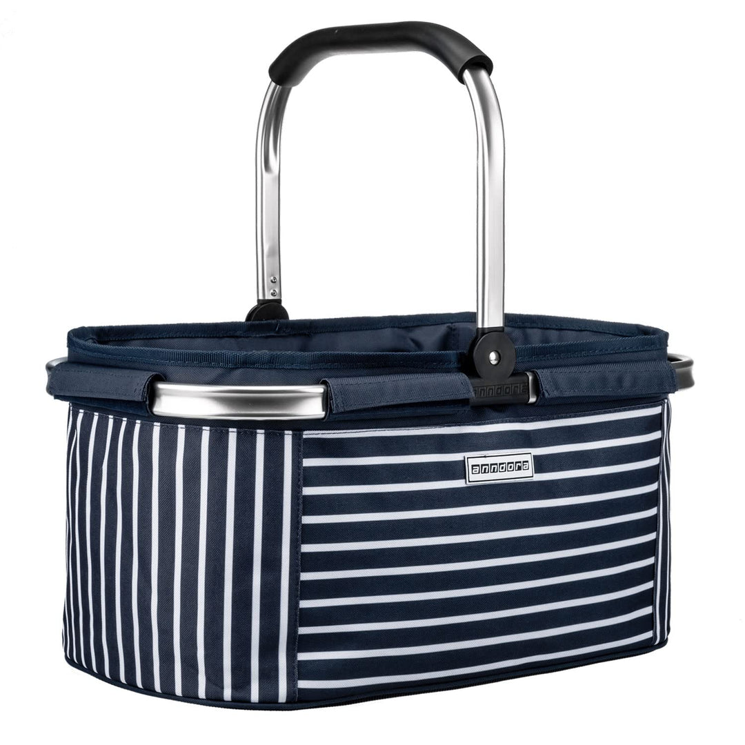 anndora Einkaufskorb NAVY 22 Liter - blau weiss gestreift Navy Gestreift