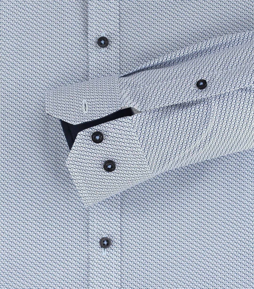 Venti Businesshemd Print Body Fit Standard 36 Mittelblau, Standard 36 Mittelblau