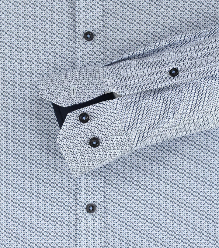 Venti Businesshemd Print Body Fit Standard 36 Mittelblau, Standard 36 Mittelblau