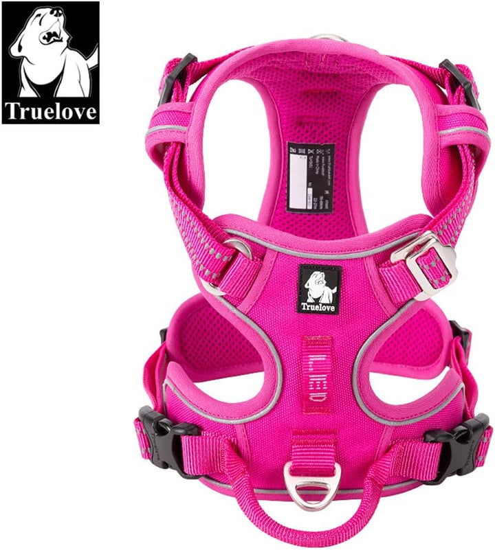 TRUE LOVE Hundegeschirr, kein Ziehen, verstellbar, reflektierend, weiches Nylon, für kleine und gros