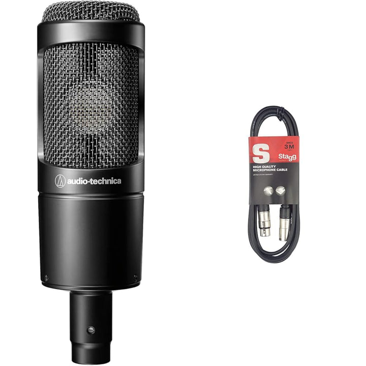 Audio-Technica AT2035 Kondensatormikrofon mit Nieren-Richtcharakteristik (XLR Anschluss) für Musik,