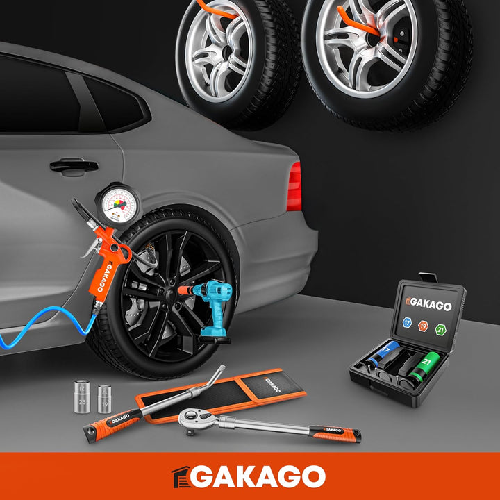 Gakago Kraft-Schoneinsatz - 17mm 19mm 21mm Radschrauben Nuss Set mit Kunststoff-Felgenschutz - 1/2 Z