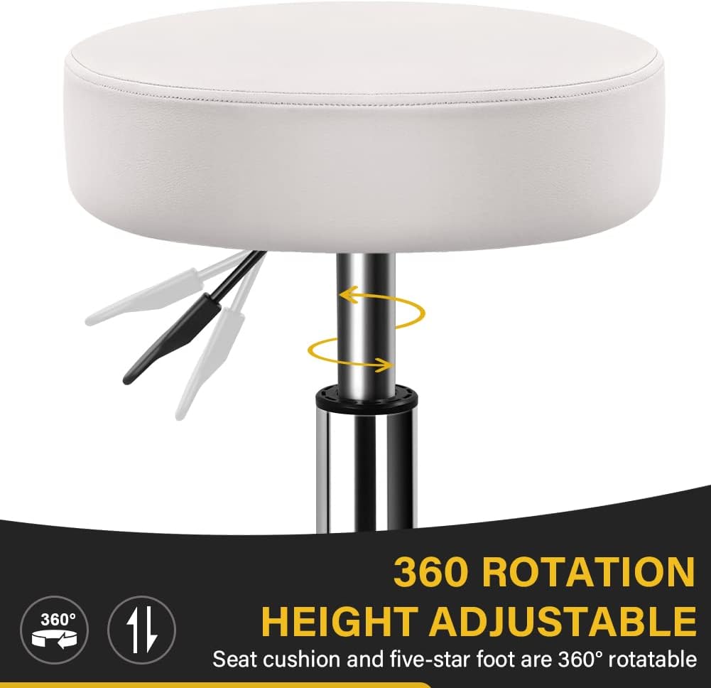 WKWKER Robuster Rollhocker mit Rädern Hydraulischer Drehgelenk Verstellbarer Rollhocker Ergonomische