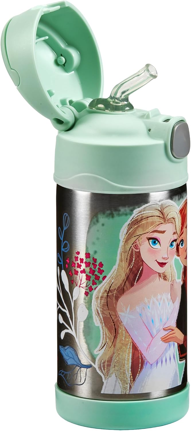 Thermos kids FUNTAINER STRAW BOTTLE DISNEY 0,35 l, Frozen II, Thermoflasche Kinder aus Edelstahl mit