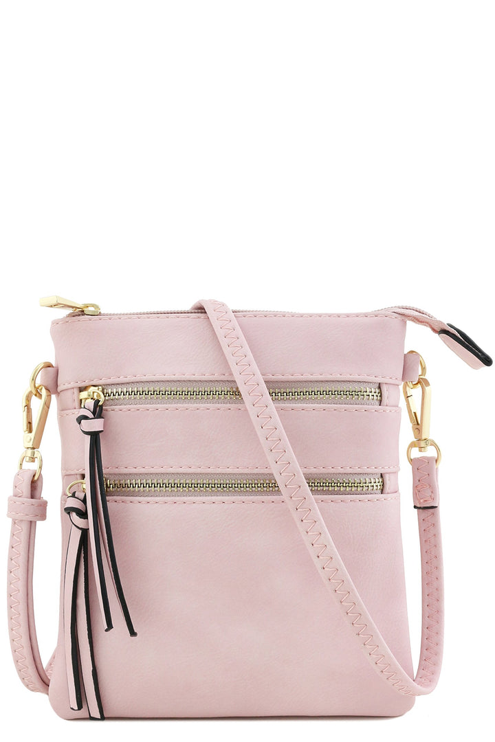 Isabelle Funktionale Umhängetasche mit Mehreren Taschen Functional Multi Pocket Cross Body Bag Blush