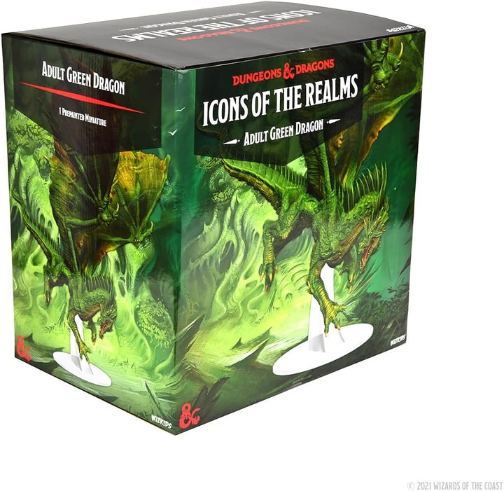WizKids D&amp;D Icons of The Realms: Adult Green Dragon Figur | DnD Miniaturen Grün für Erwachsene, Grün