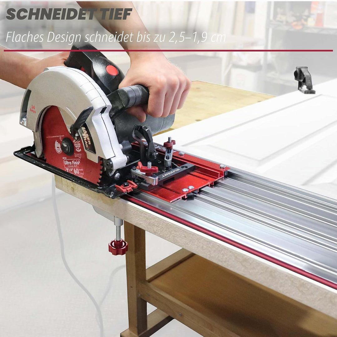 Milescraft 1409 Spursägenführung - 140 CM hochwertige Führungsschiene aus Aluminium für netzbetriebe