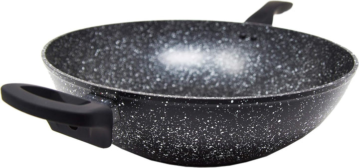 Westinghouse Black Marble Wokpfanne Ø32 cm, Mit Deckel, Induktion & Alle Herdarten, PFOA-Frei, Non S