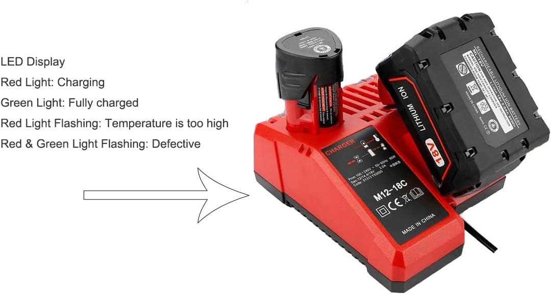 M12 M18 Ladegerät Ersetzen Milwaukee 48-59-1812 48-59-1807 48-59-1806 48-59-1840 Für Milwaukee Werkz