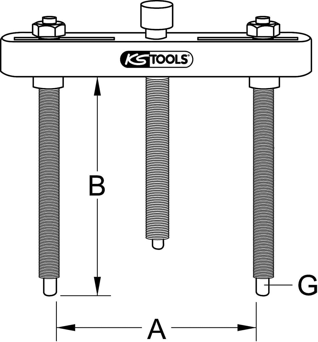 KS Tools 605.0113 Abziehvorrichtung für Trennmesser, 55-205mm