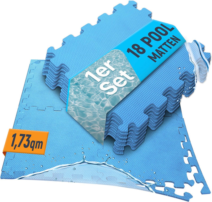 NEOLYMP 18 Stück Pool Unterlage Outdoor zuschneidbar - Whirlpool Unterlegmatte rutschfest und langle
