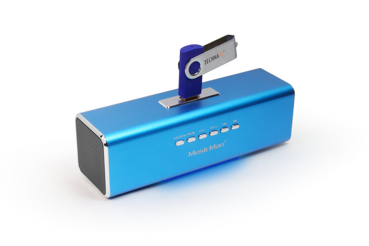 MusicMan MA Lautsprecher (MP3-Player, Soundstation & Radio, USB, Line-In) blau Blau ohne Display Sin