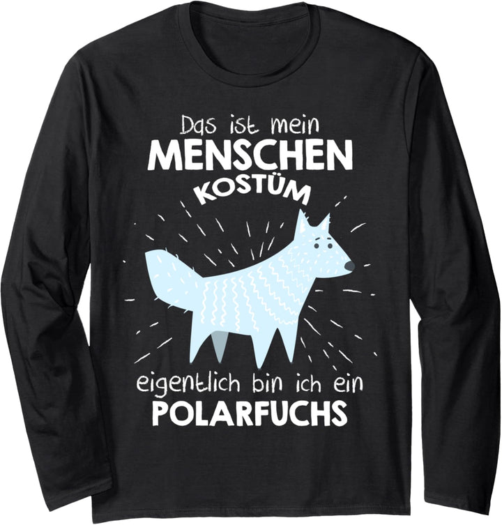 Mein Menschen Kostüm Bin ich ein Polarfuchs, Halloween Langarmshirt