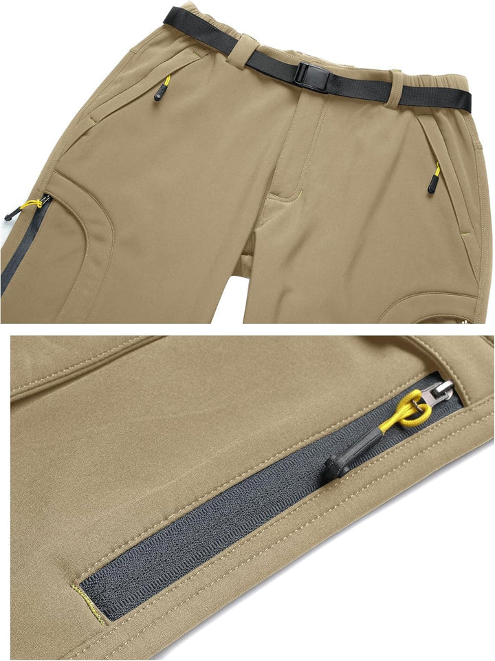 yeyity Herren Softshellhose Gefüttert Outdoorhose Wasserdicht Wanderhose Warm Skihose Snowboardhose