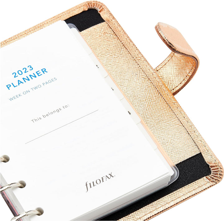 Filofax 22-022626 Saffiano-Organizer, Metallic-Rotgold rose gold, rose gold