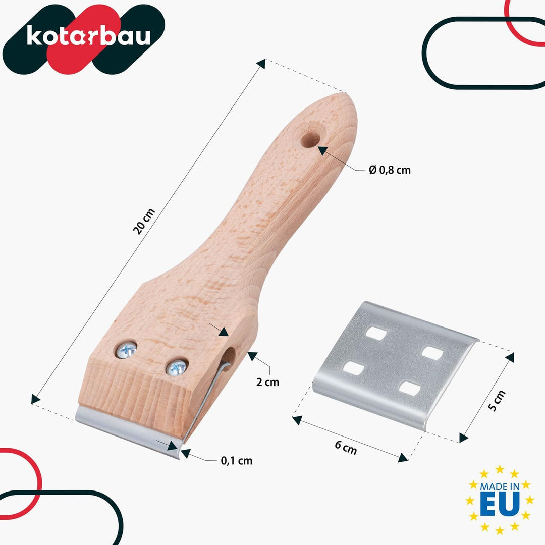 KOTARBAU® Ziehklingenschaber 60 mm mit Holzgriff für Tischlerarbeiten Entfernen von Lacken, 60 mm