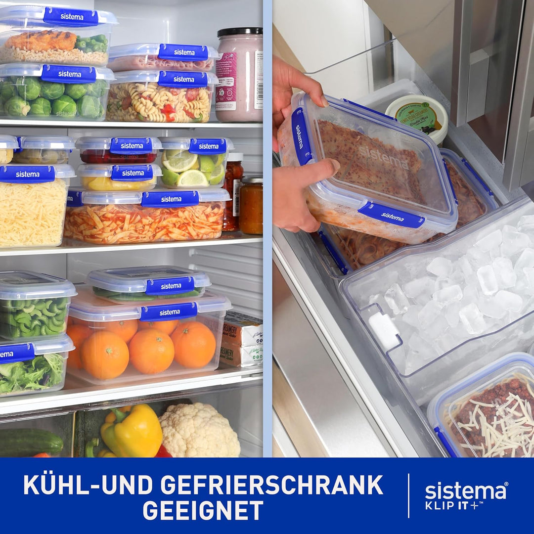 Sistema KLIP IT PLUS Frischhaltedosen Set | 1 l rechteckig | auslaufsicherestapelbare und luftdichte