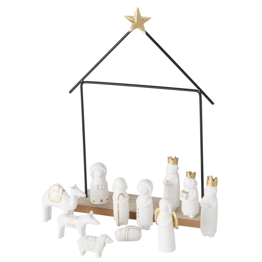 Boltze Home Minimalistische Weihnachtskrippe NATOS, 11 Figuren