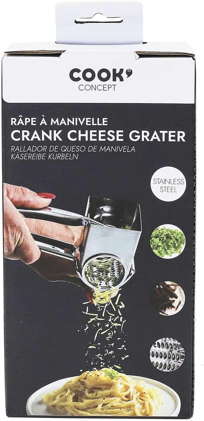COOK CONCEPT, KU6648, Manual Stainless Steel Cheese Grater, modern and elegant Design, Easy to use a