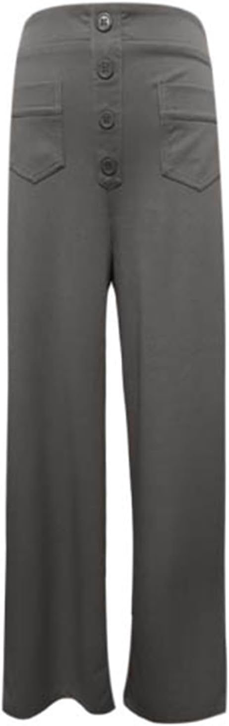 Hose Damen Langgrösse Arbeitshose für Damen, hohe elastische Taille, gerade Hose mit weitem Bein, Bu