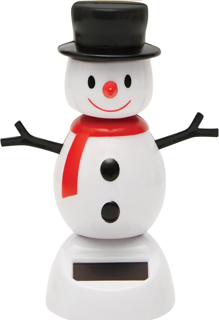 3ER SET WEIHNACHTLICHE SOLAR-WACKELFIGUREN – Weihnachtsmann, Christkind & Schneemann | Dekorative Fi