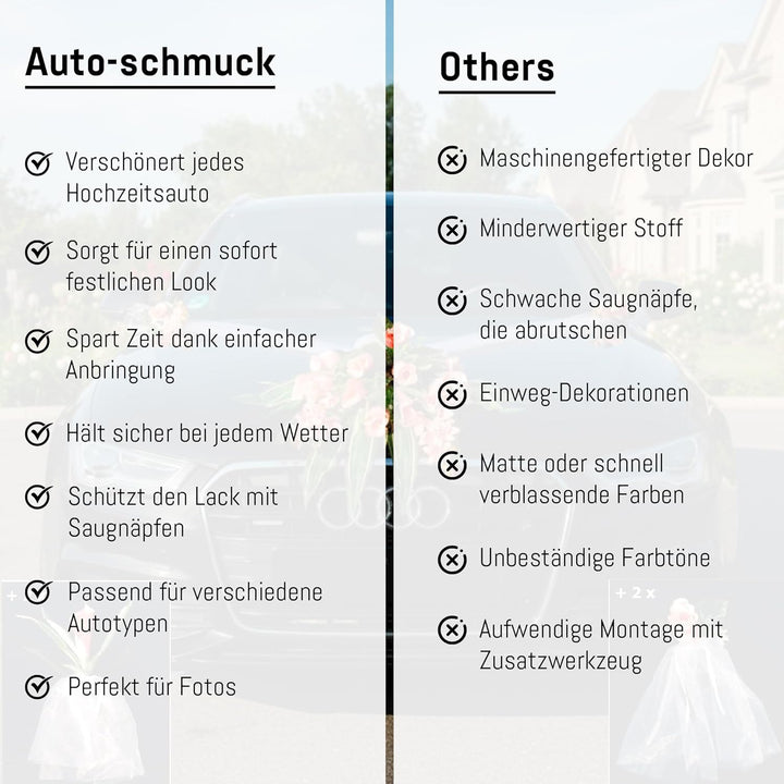 Spitze STRAUss Auto Schmuck Braut Paar Rose Deko Dekoration Autoschmuck Hochzeit Car Auto Wedding De