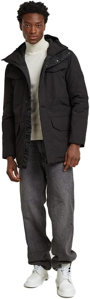 G-STAR Herren Vodan Padded Hooded Parka XS Schwarz (dk black D25381-D419-6484), XS Schwarz (dk black