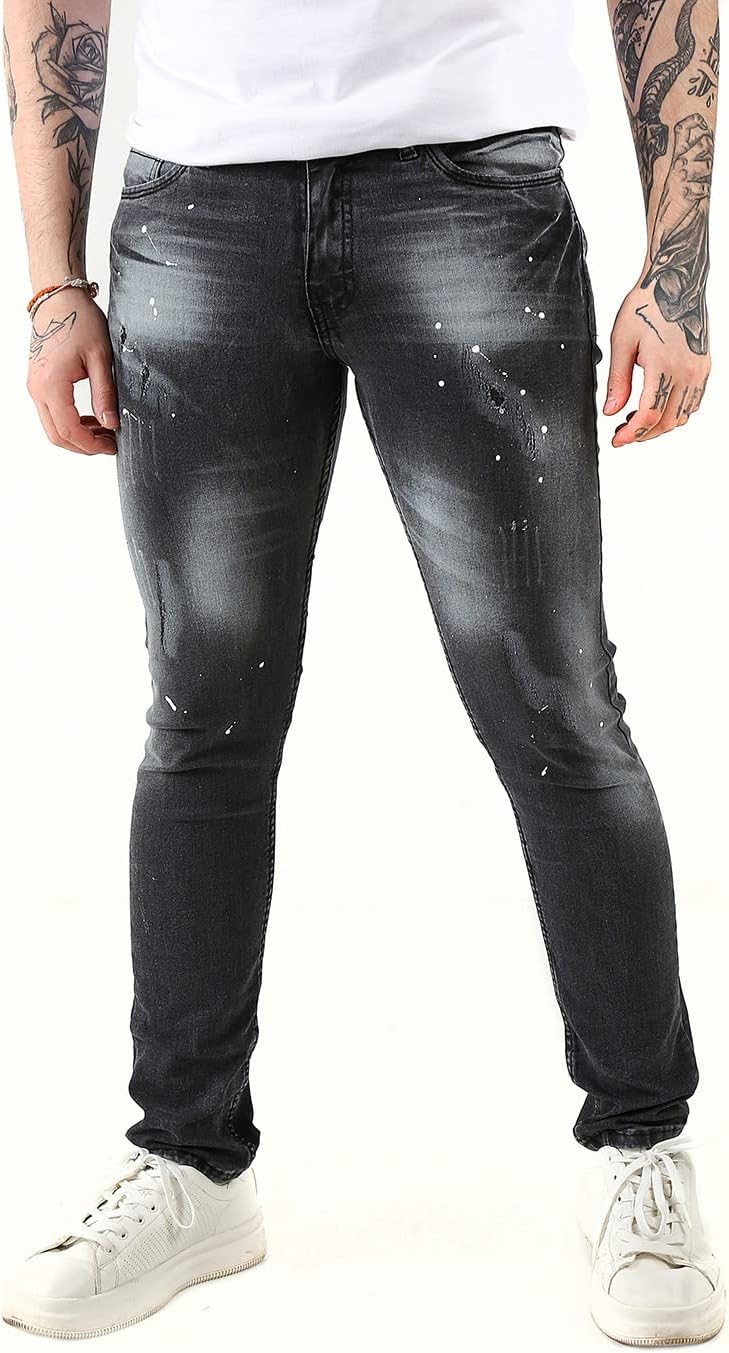 Aterrisage Skinny Jeanshose für Herren, Schwarz