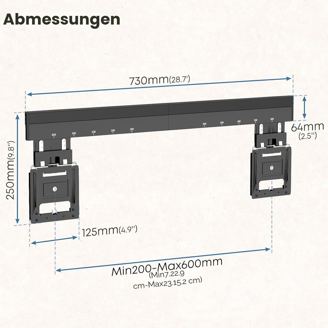 Ultra Slim TV Wandhalterung-TV Halterung für 37-80 Zoll Flachbildschirme,MAX 75 kg,MAX VESA 600x400m