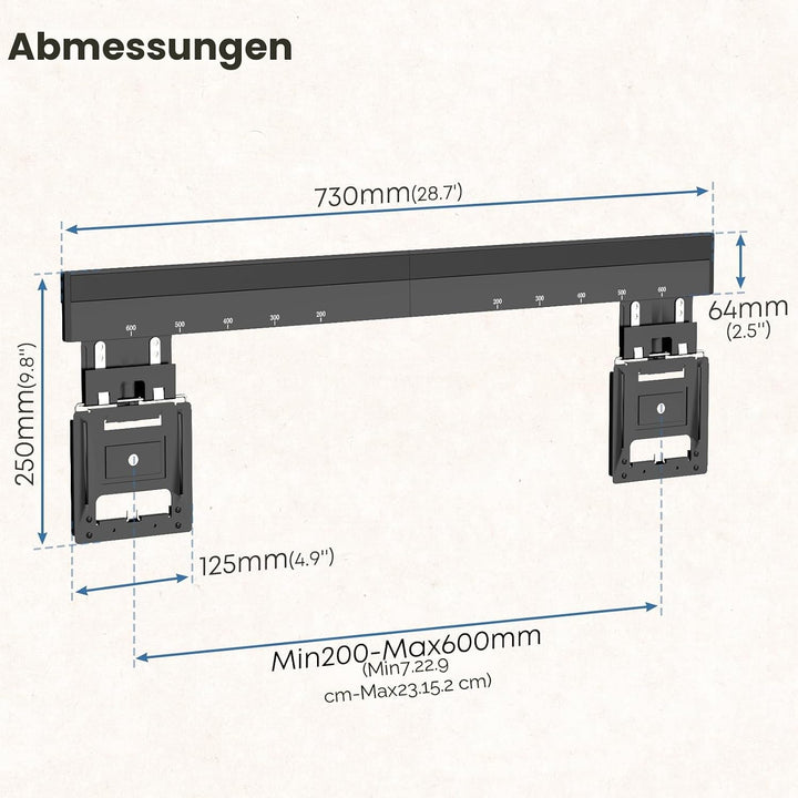 Ultra Slim TV Wandhalterung-TV Halterung für 37-80 Zoll Flachbildschirme,MAX 75 kg,MAX VESA 600x400m
