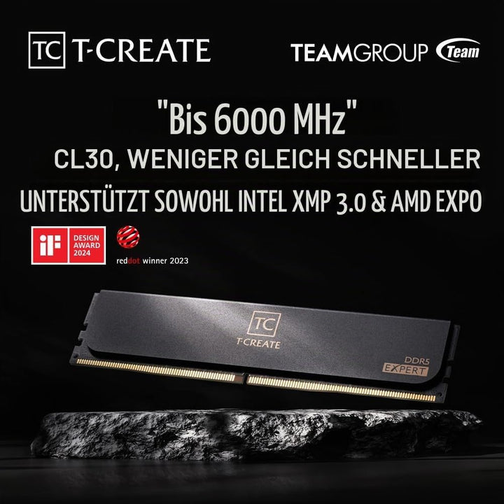 TEAMGROUP T-CREATE EXPERT Overclocking 10L DDR5 32GB Kit (2 x 16GB) 6000MHz (PC5-48000) CL30 Intel X