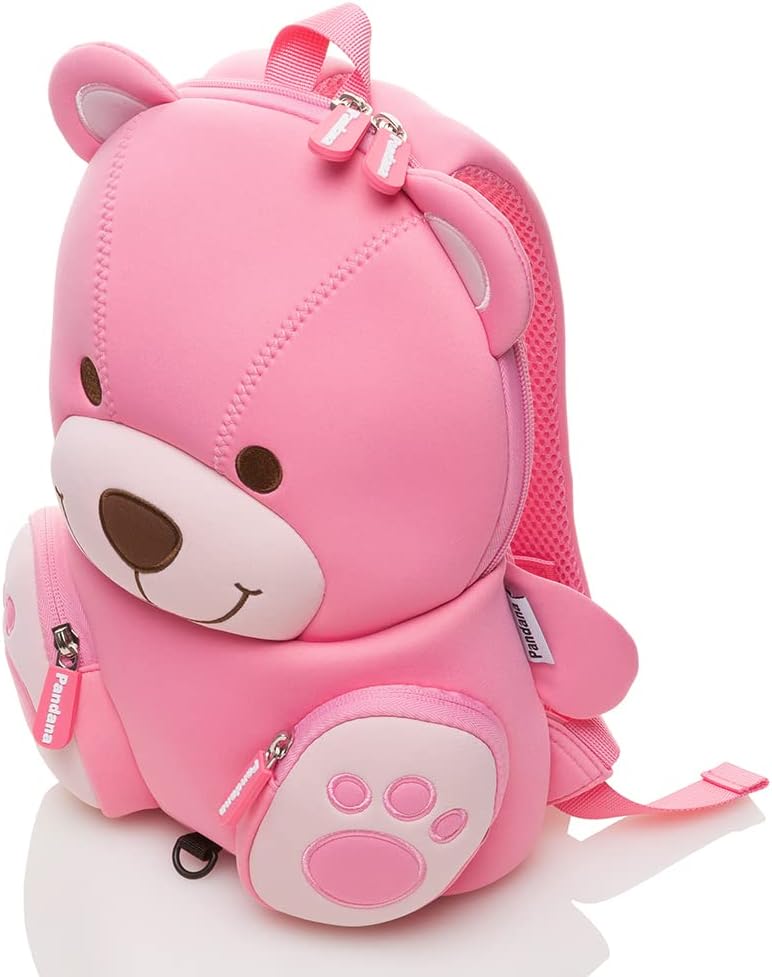 Pandana Kinderrucksack Bella Bär mit Brustgurt für Mädchen im Kindergarten oder Kita ab 2 Jahren, au