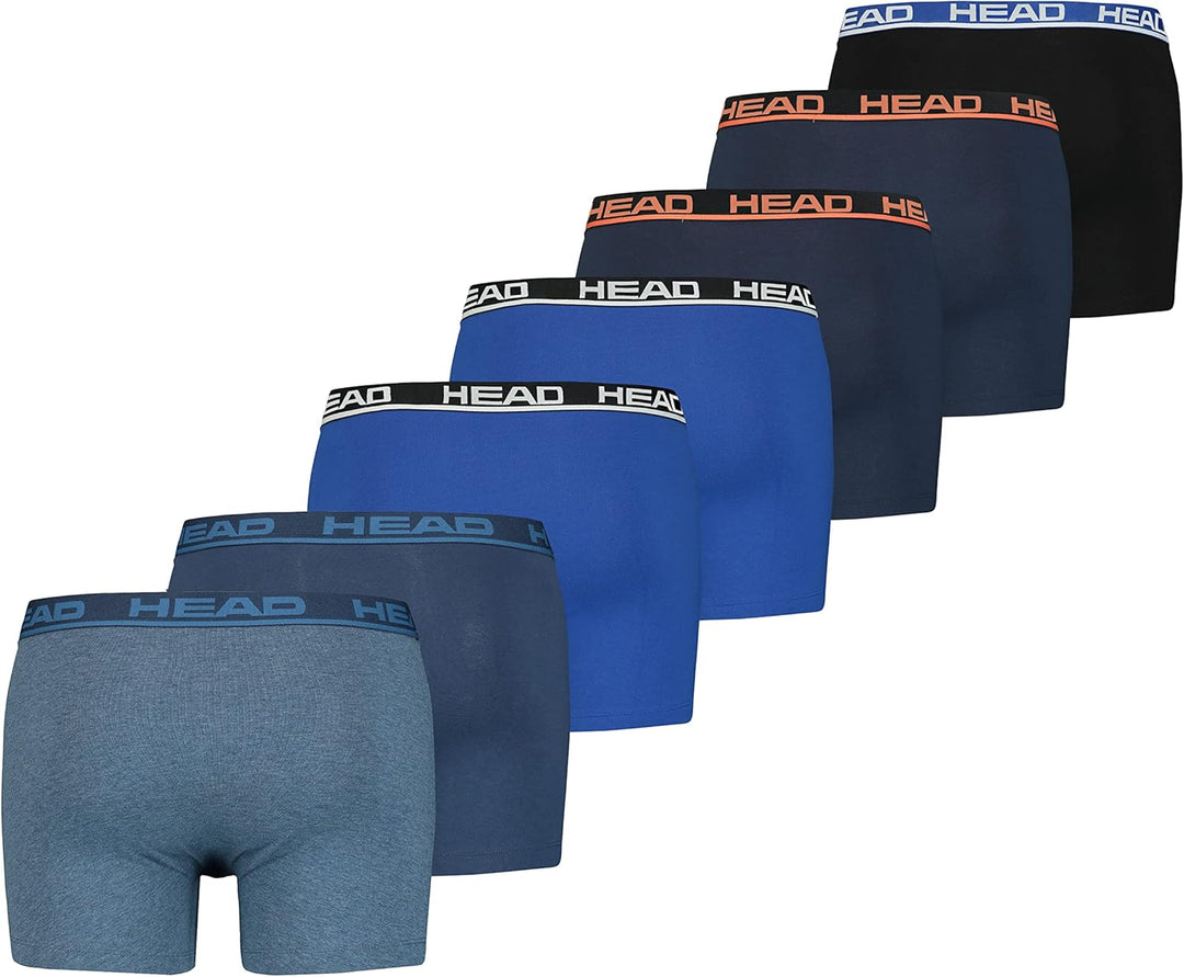 HEAD Herren Boxershorts Unterhosen Unterwäsche 7er Pack Vorteilspack S Blue Combo, S Blue Combo
