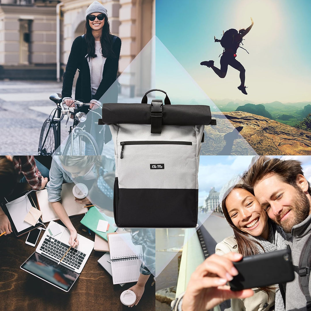 Ela Mo’s Rucksack Damen Herren | Schön und Durchdacht | für Uni Reisen Freizeit Job | mit Laptopfach