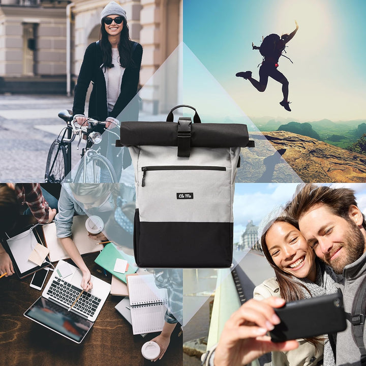 Ela Mo’s Rucksack Damen Herren | Schön und Durchdacht | für Uni Reisen Freizeit Job | mit Laptopfach