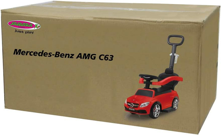 JAMARA 460446 - Rutscher Mercedes-AMG C 63 3in1 - Kippschutz, Kofferraum, Schub-und Haltestange mit