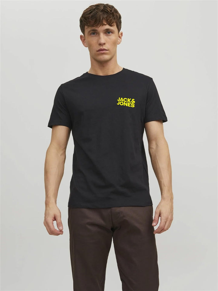 JACK & JONES Herren T-Shirt 3er Pack – Baumwolle, Rundhals, Kurzarm, mit Print – Bequeme Freizeitshi
