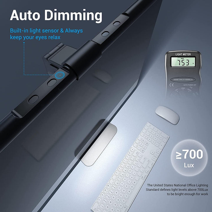 Quntis 22-29 Zoll Computer Monitor Lampe LED USB Touch Control, 52cm Light Bar Anti-Blaulicht Auto-D