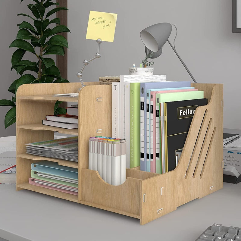 PUNCIA Dokumentenablage A4 Briefablage Ablagefächer Holz Schreibtisch Datei Organizer Papierablage A
