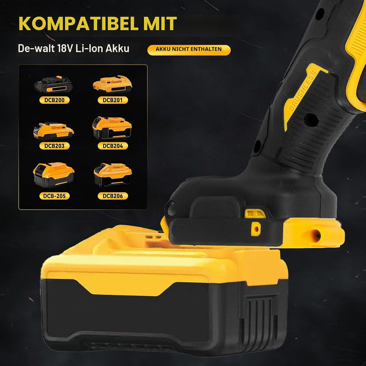 Akku-Winkelschleifer für Dewalt, 125 mm 10.000 U/min Trennwerkzeug elektrischer Schleifer bürstenlos