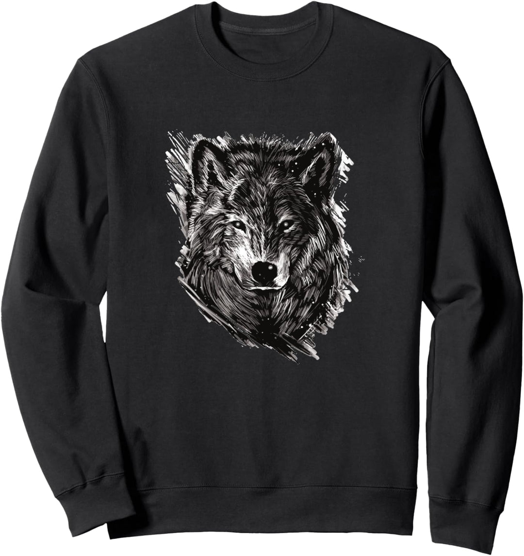 Wolf Zeichnung Sweatshirt