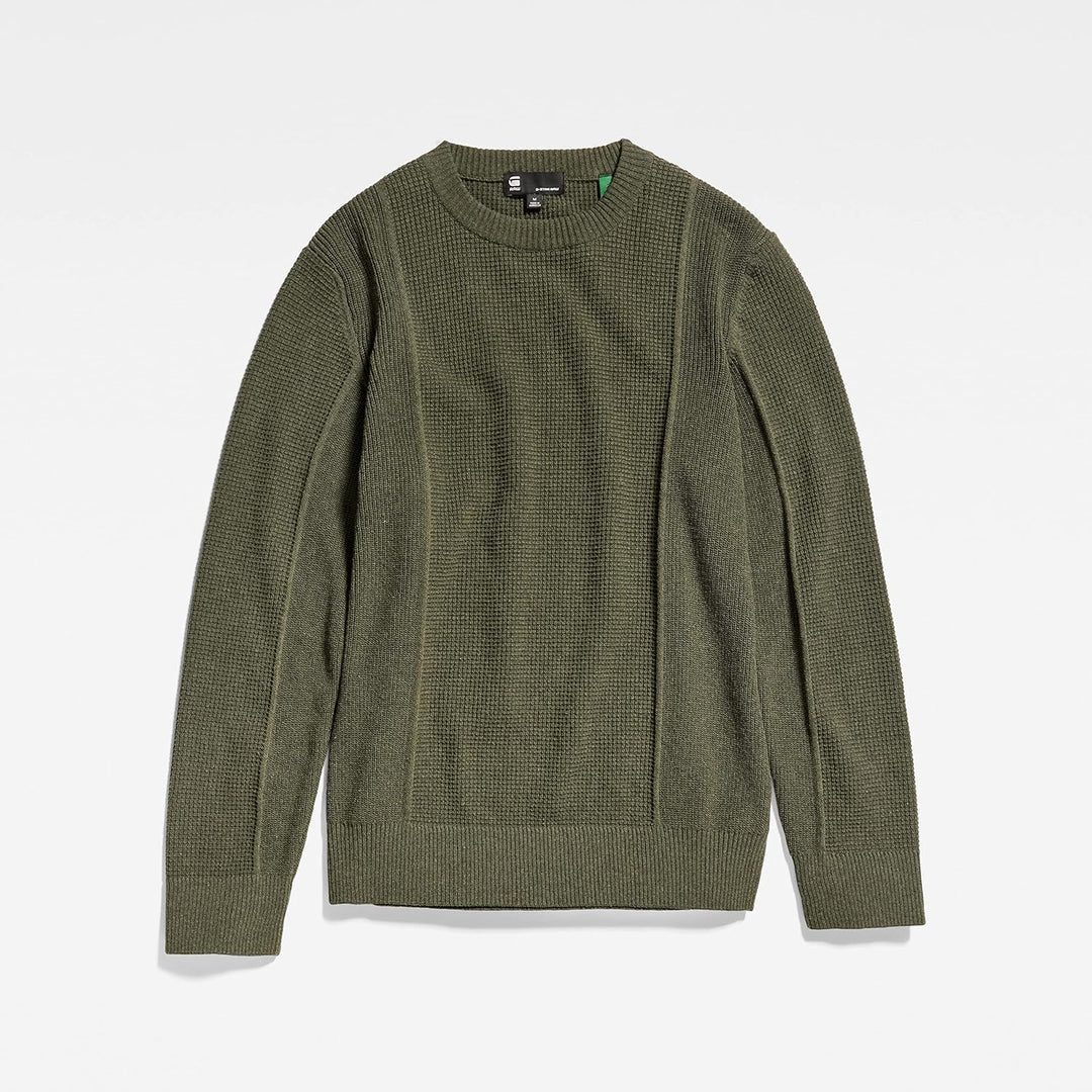 G-STAR RAW Herren Structure Knitted Pullover Knits XS Grün (Dk Green D22349-d239-884), XS Grün (Dk G
